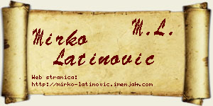 Mirko Latinović vizit kartica